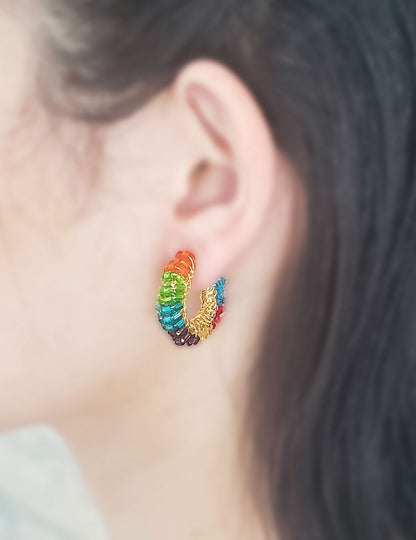 Brinco de Crochê Mini Argola Details