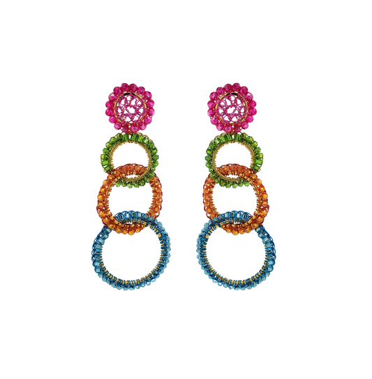 Brinco de Crochê Argolas Confetti Collection