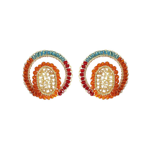 Brinco de Crochê Sobreposto Colorido