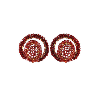 Brinco de Crochê Sobreposto Vermelho