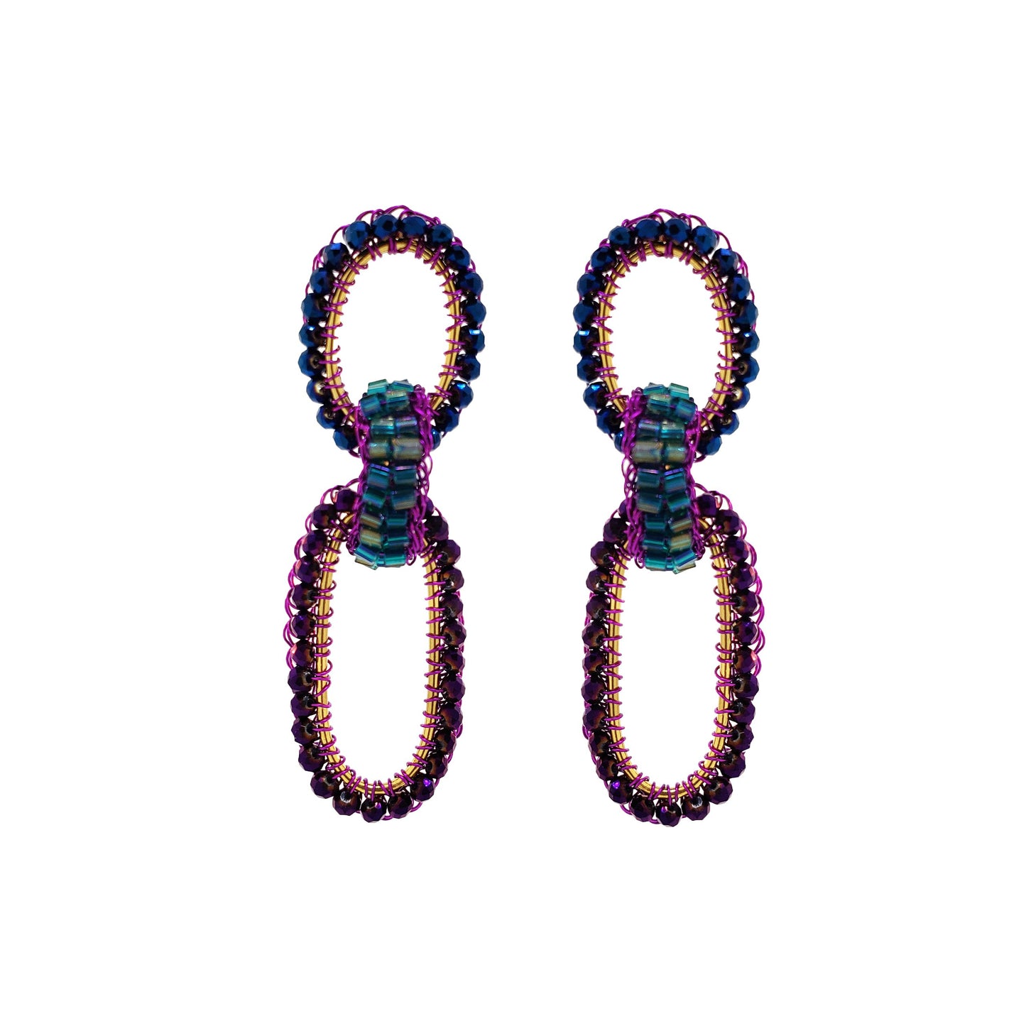 Brinco de Crochê Geométrico Duo Amazon