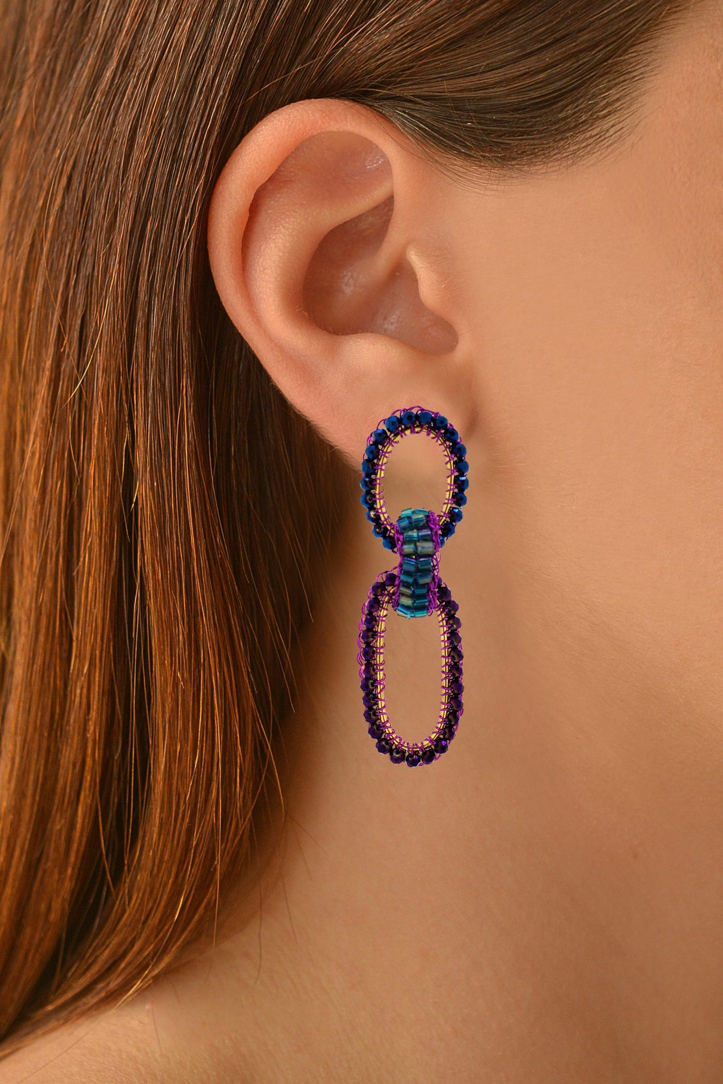 Brinco de Crochê Geométrico Duo Amazon