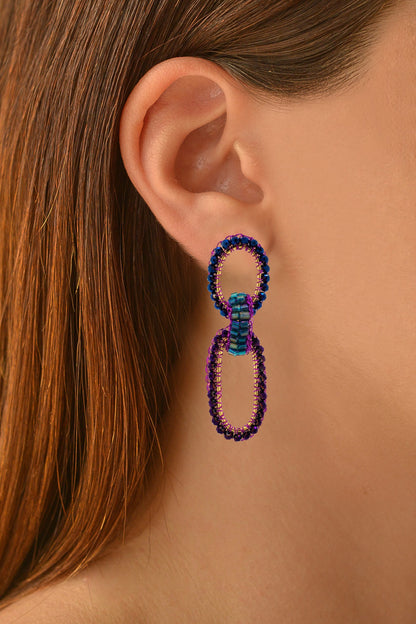 Brinco de Crochê Geométrico Duo Amazon