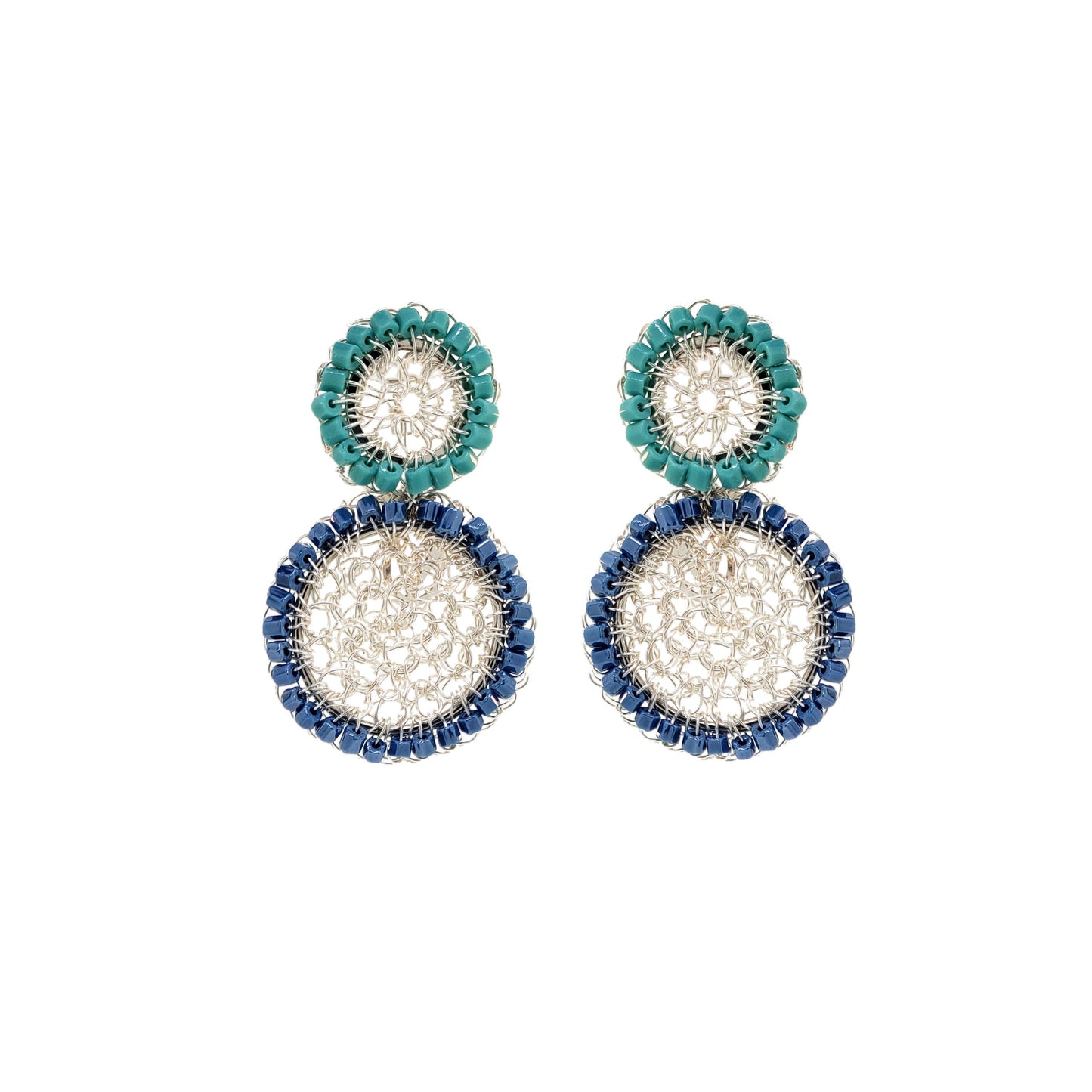 Brinco de Crochê Duo Mandala Pequena Caribbean