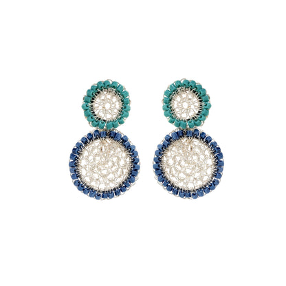 Brinco de Crochê Duo Mandala Pequena Caribbean