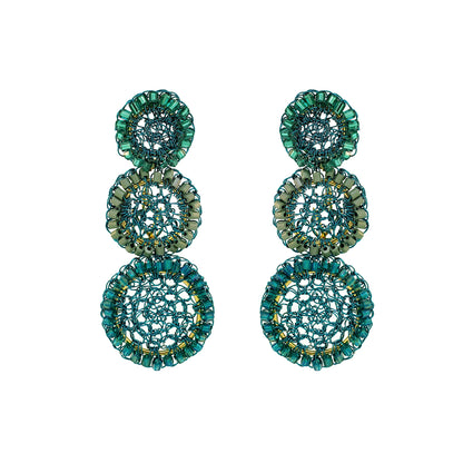 Brinco de Crochê Patch Trio Teal