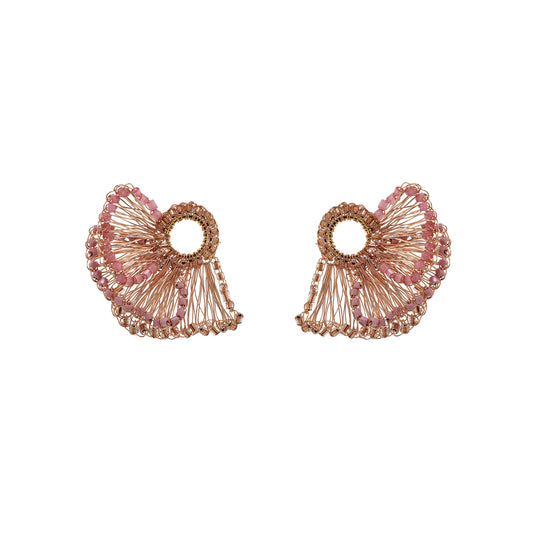 Brinco de Crochê Feather Posts Rosa Essence