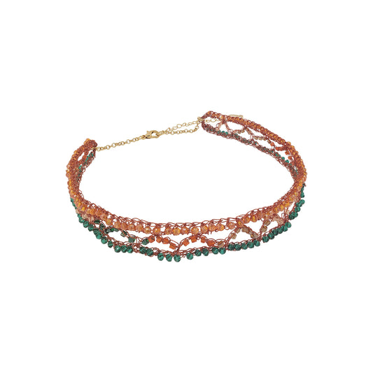 Colar de Crochê Veia Laranja Mystic Forest