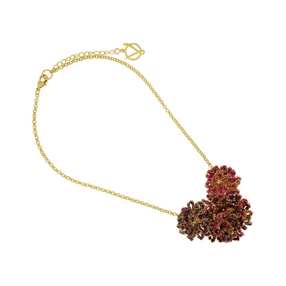 Colar de Crochê Flores Frufru Vermelho Mystic Forest