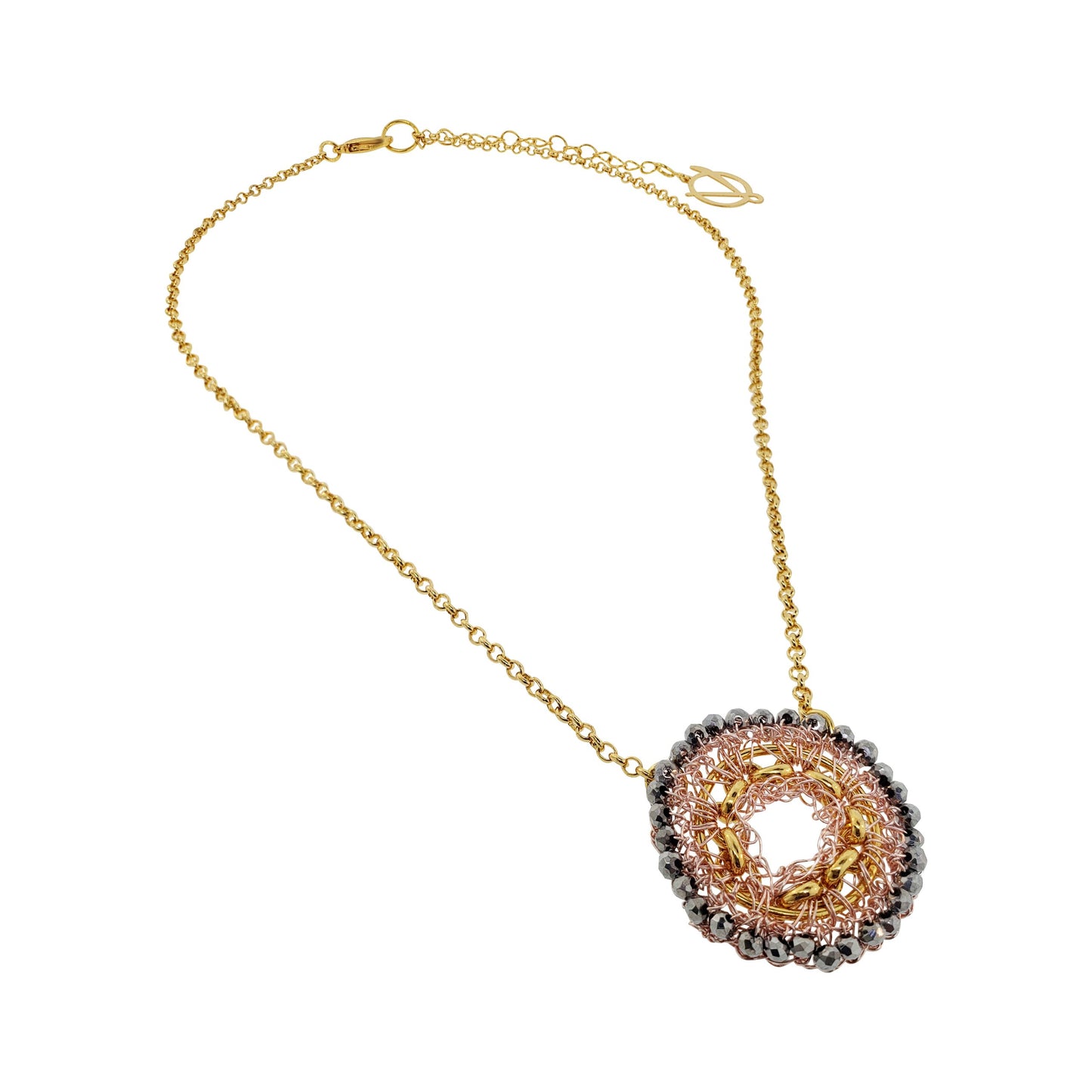 Colar de Crochê Flux Pérola Trio Gold