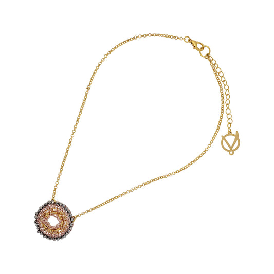 Colar de Crochê Flux Pérola Trio Gold