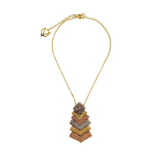 Colar de Crochê Chevron Trio Gold
