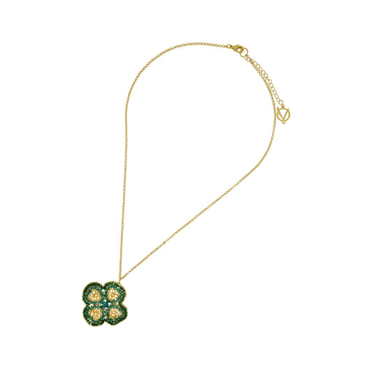 Colar de Crochê Lucky Clover Mesh Dourado