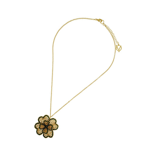 Colar de Crochê Lucky Clover Maxi Dourado