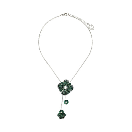 Colar de Crochê Crown Dangle Verde Sale