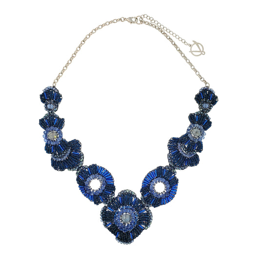 Colar de Crochê Chess Maxi Azul Roll & Sparkle