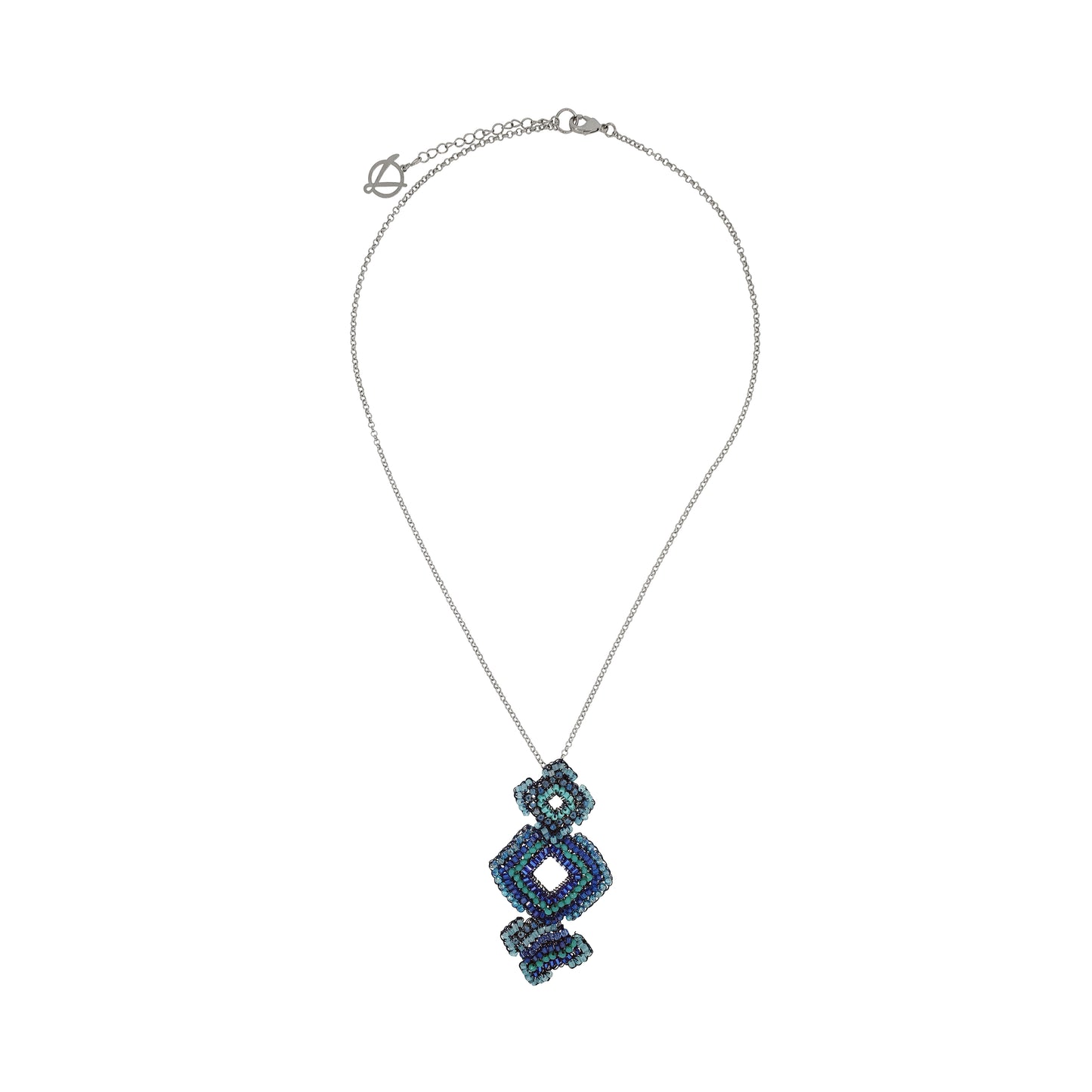 Colar de Crochê Puzzle Pendant Azul Sale