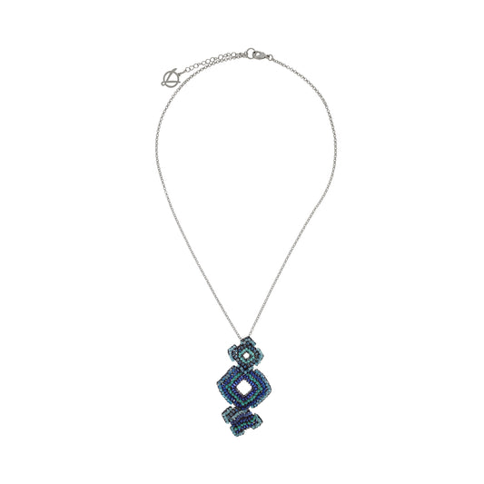 Colar de Crochê Puzzle Pendant Azul Sale