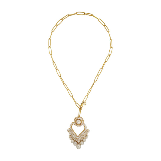 Colar de Crochê Queen's Heart Maxi Wild Cards Pérola