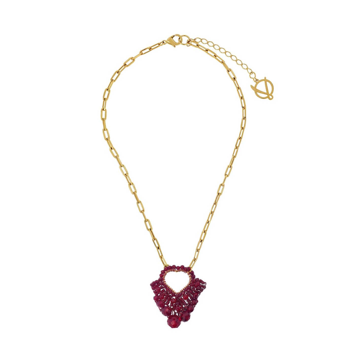 Colar de Crochê Queen's Heart Wild Cards Vermelho