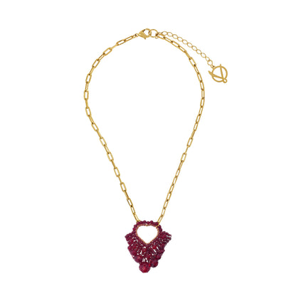 Colar de Crochê Queen's Heart Wild Cards Vermelho