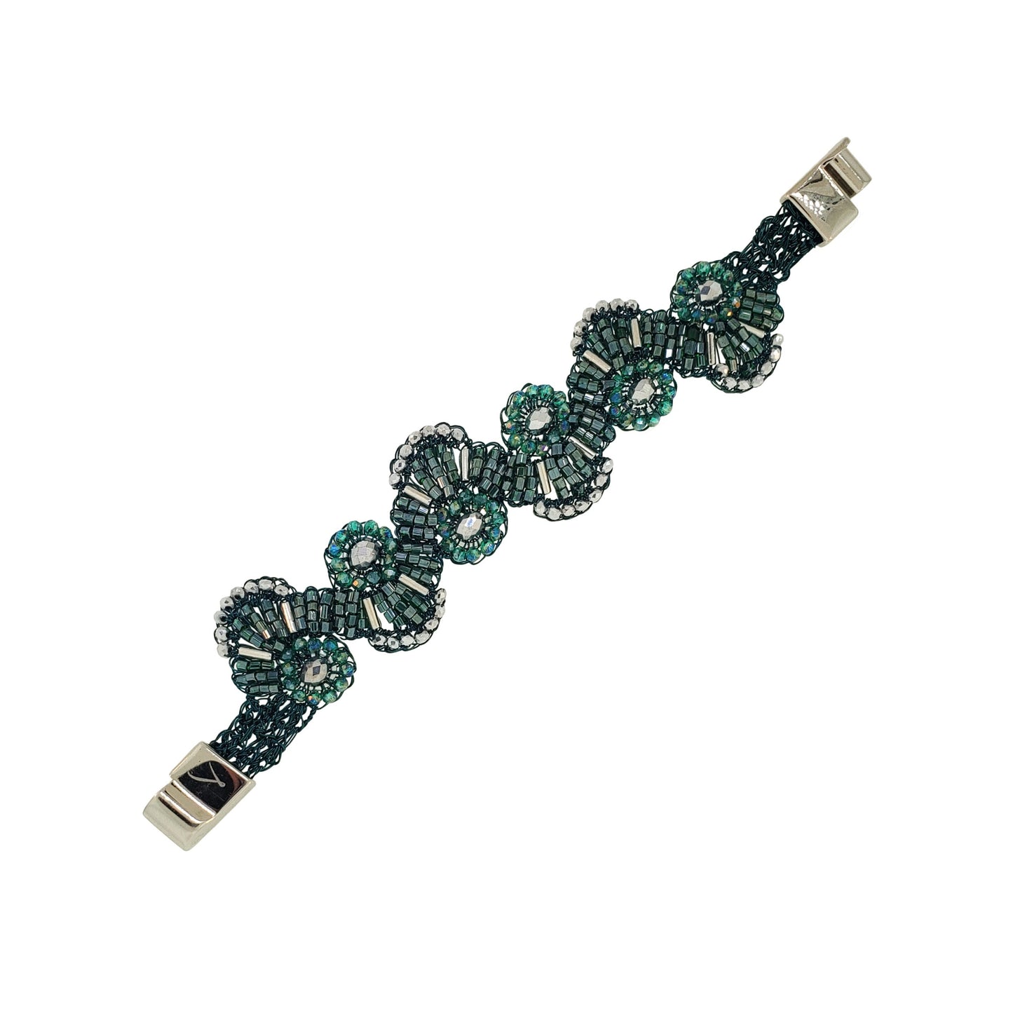Bracelete de Crochê Chess Verde Roll & Sparkle