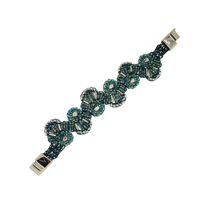 Bracelete de Crochê Chess Verde Roll & Sparkle