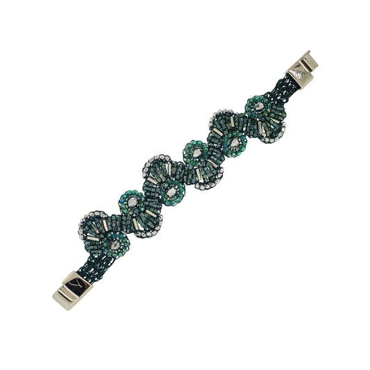 Bracelete de Crochê Chess Verde Roll & Sparkle