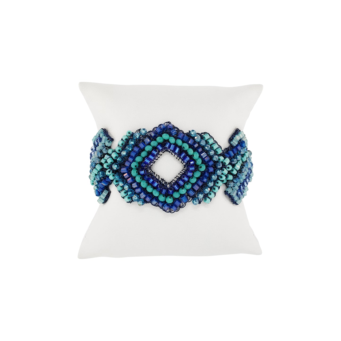 Bracelete de Crochê Puzzle Maxi Azul Sale