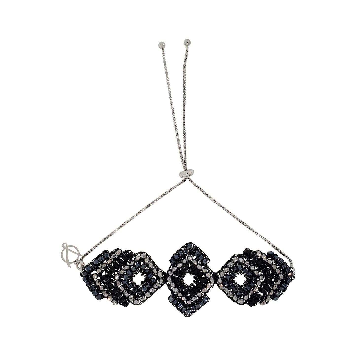 Bracelete de Crochê Puzzle Wild Cards Preto