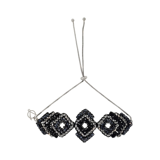 Bracelete de Crochê Puzzle Wild Cards Preto