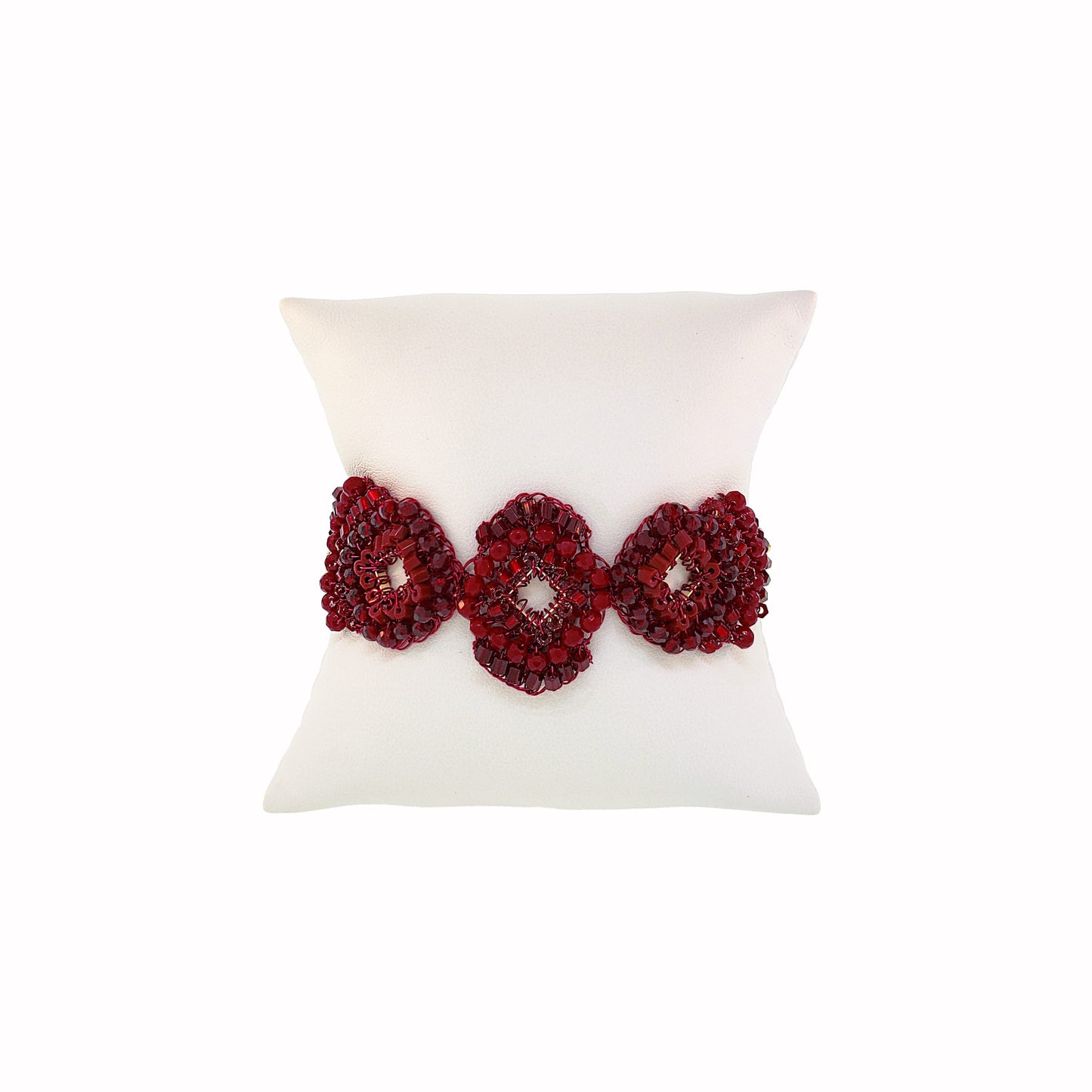 Bracelete de Crochê Puzzle Wild Cards Vermelho