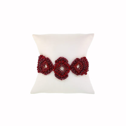 Bracelete de Crochê Puzzle Wild Cards Vermelho