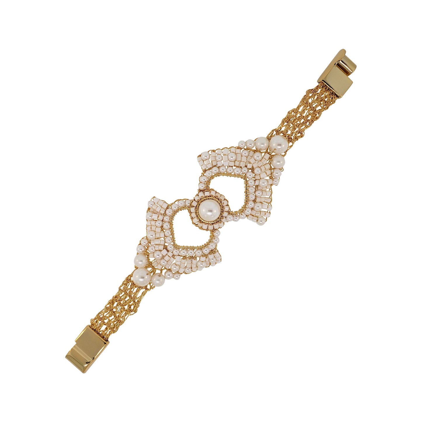Bracelete de Crochê Queen's Heart Wild Cards Pérola