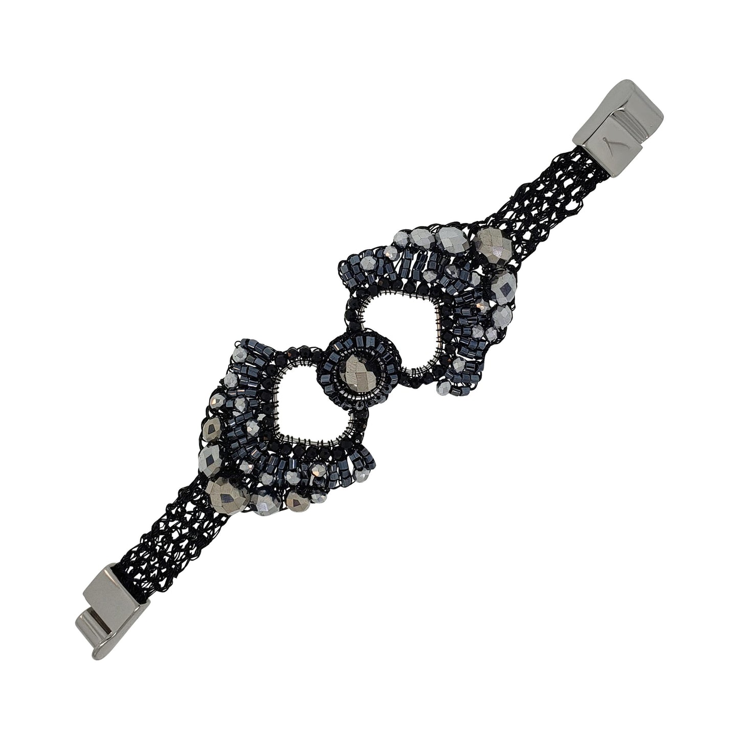 Bracelete de Crochê Queen's Heart Wild Cards Preto