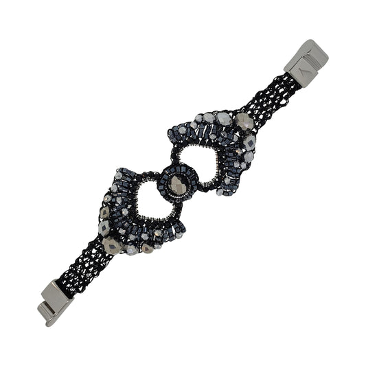 Bracelete de Crochê Queen's Heart Wild Cards Preto