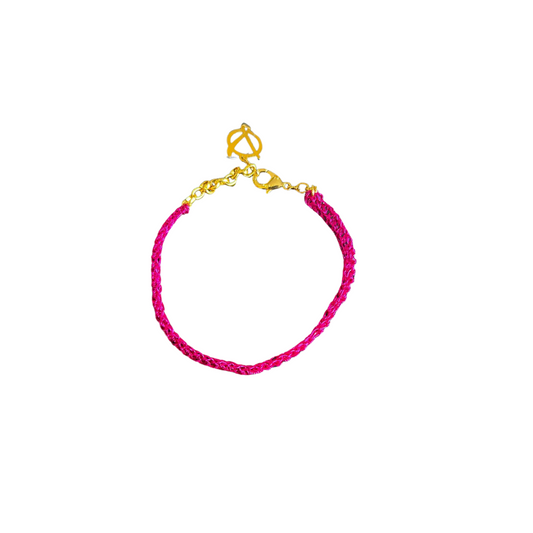 Bracelete de Crochê Liso Rosa Sale