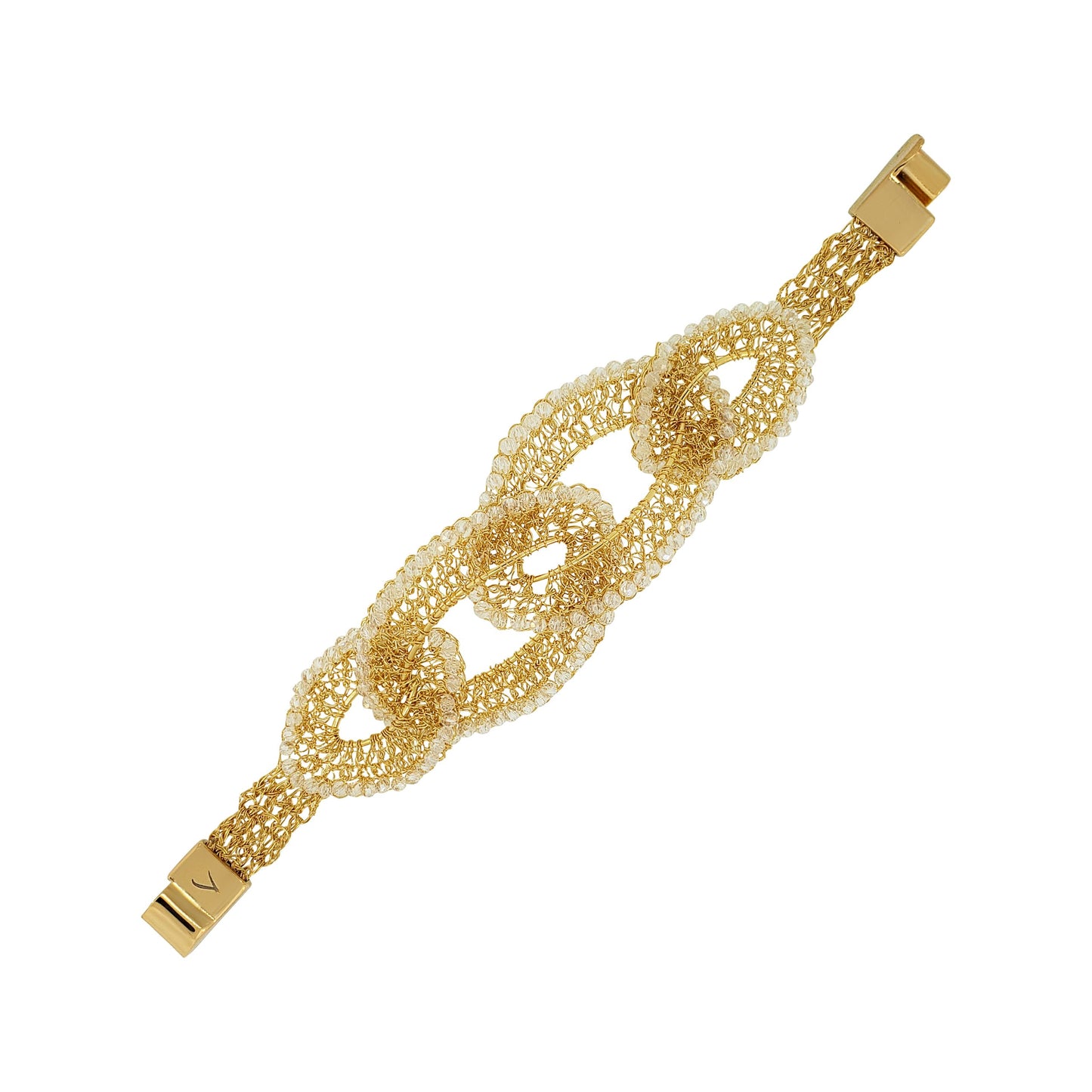 Bracelete de Crochê Minerva Chronos Legacy Cristal