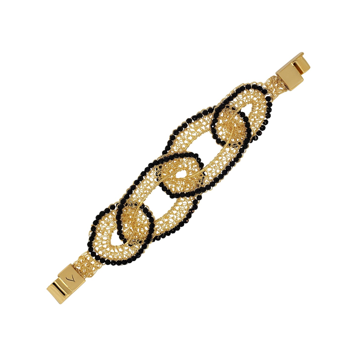 Bracelete de Crochê Minerva Chronos Legacy Preto