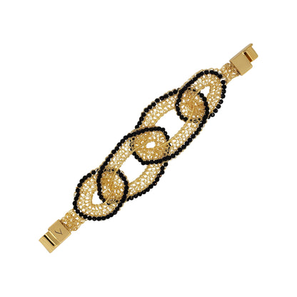 Bracelete de Crochê Minerva Chronos Legacy Preto