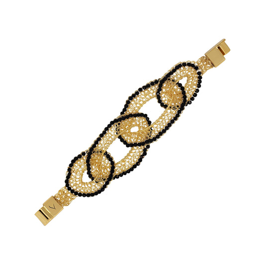 Bracelete de Crochê Minerva Chronos Legacy Preto
