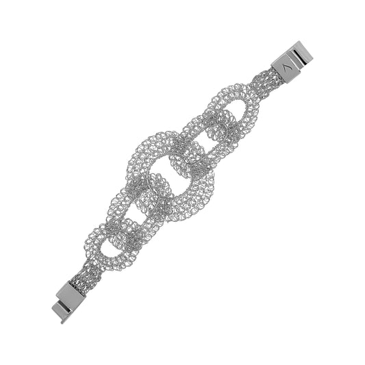 Bracelete de Crochê Artemis Chronos Legacy Prata