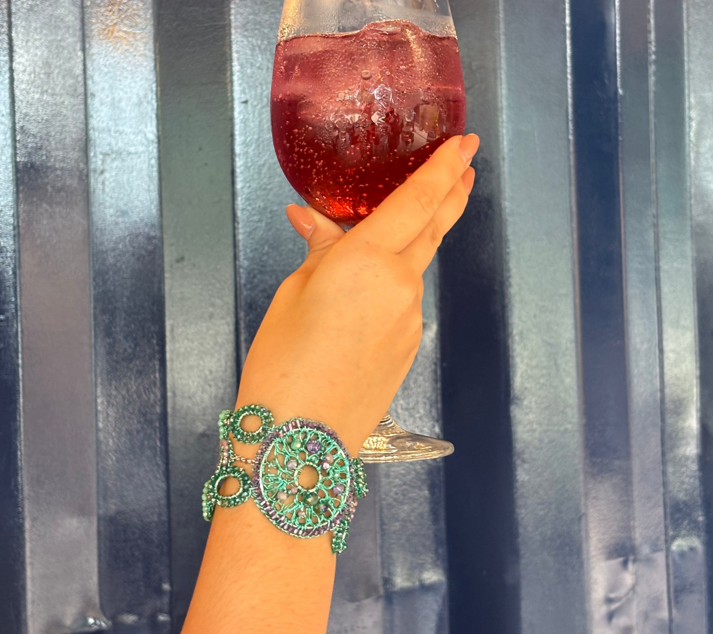 Bracelete Moira Maxi Aurora Lilás e Verde Sale