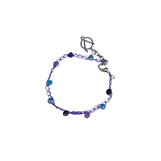 Bracelete de Crochê Fio Torcido Roxo Sale