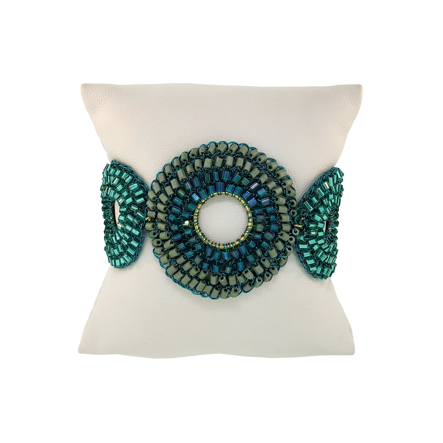 Bracelete de Crochê Gia Teal