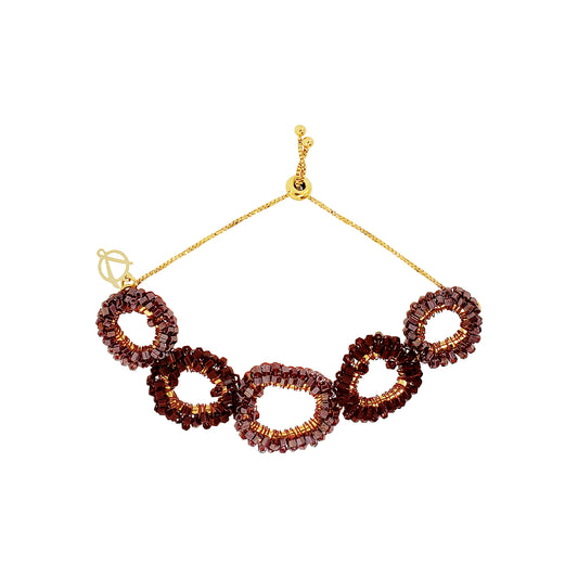 Pulseira de Crochê Halo Infinite Love - Burgundy
