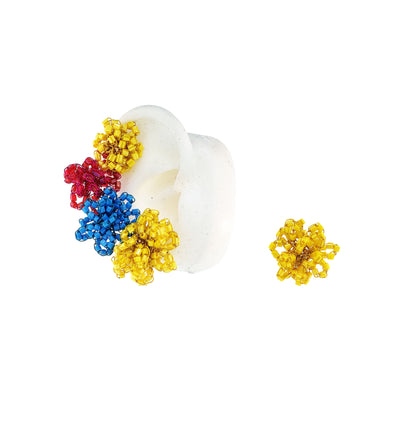 Brinco de Crochê Flor Earcuff Eletric Warmth Mix