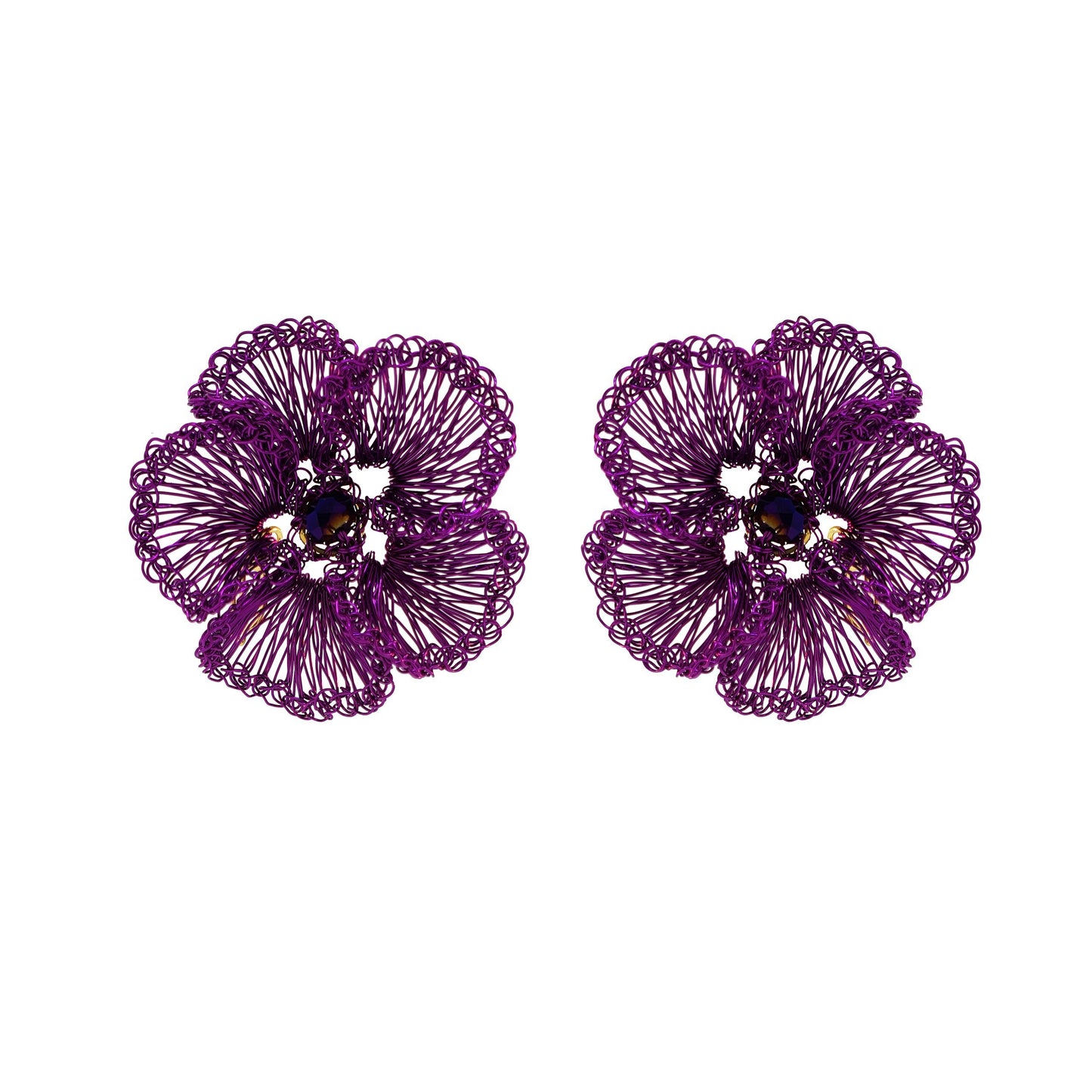 Brinco de Crochê Flor Lisa Amazon