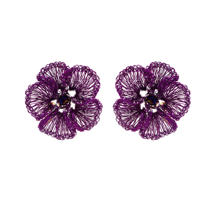 Brinco de Crochê Flor Lisa Amazon