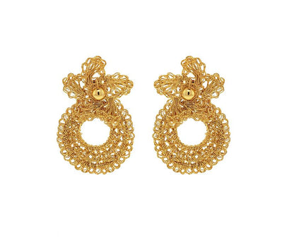 Brinco de Crochê Arty Dourado Essence